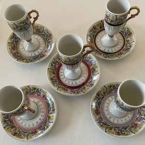 Antique tall cappuccino cups set of 5